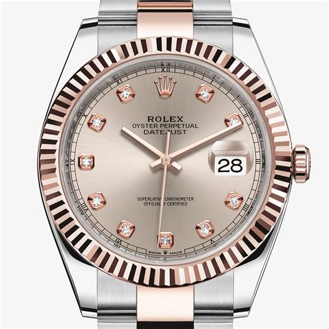 rolex datejust 41 oystersteel and everose gold price